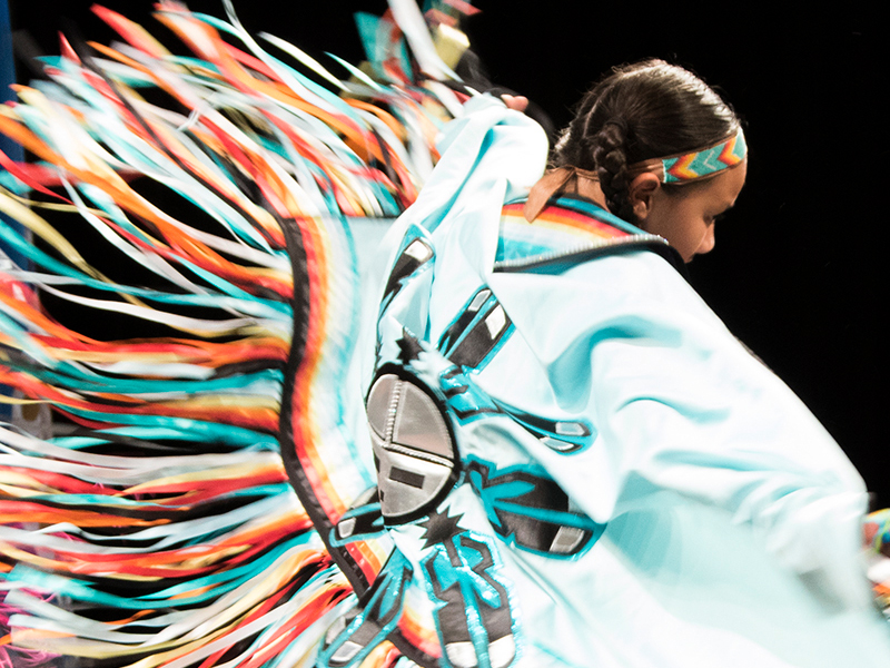 Navajo girl in colorful dress